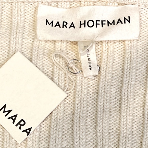 NWT Mara Hoffman Cream Jocelyn Flared Sleeve Sweater - Sz M - Picture 9 of 11